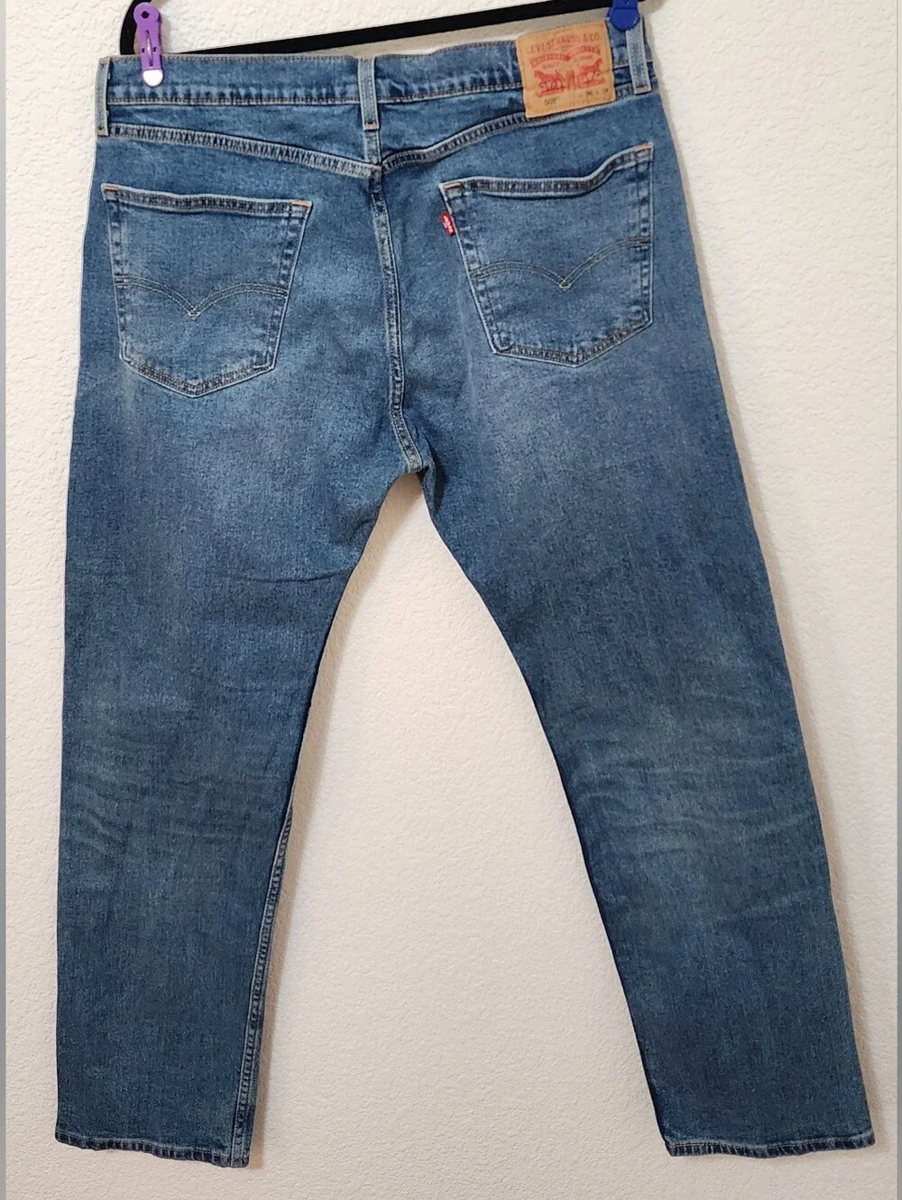 Levi's 505 Regular Fit Straight Leg Jeans Medium Wash Men's Tagged as 36x34